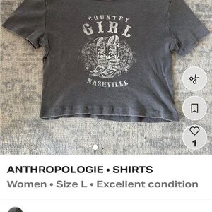 Anthropologie Charcoal Country Girl Tee